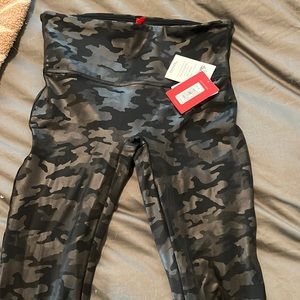 Spanx Faux Leather Camo Leggings- Never worn.